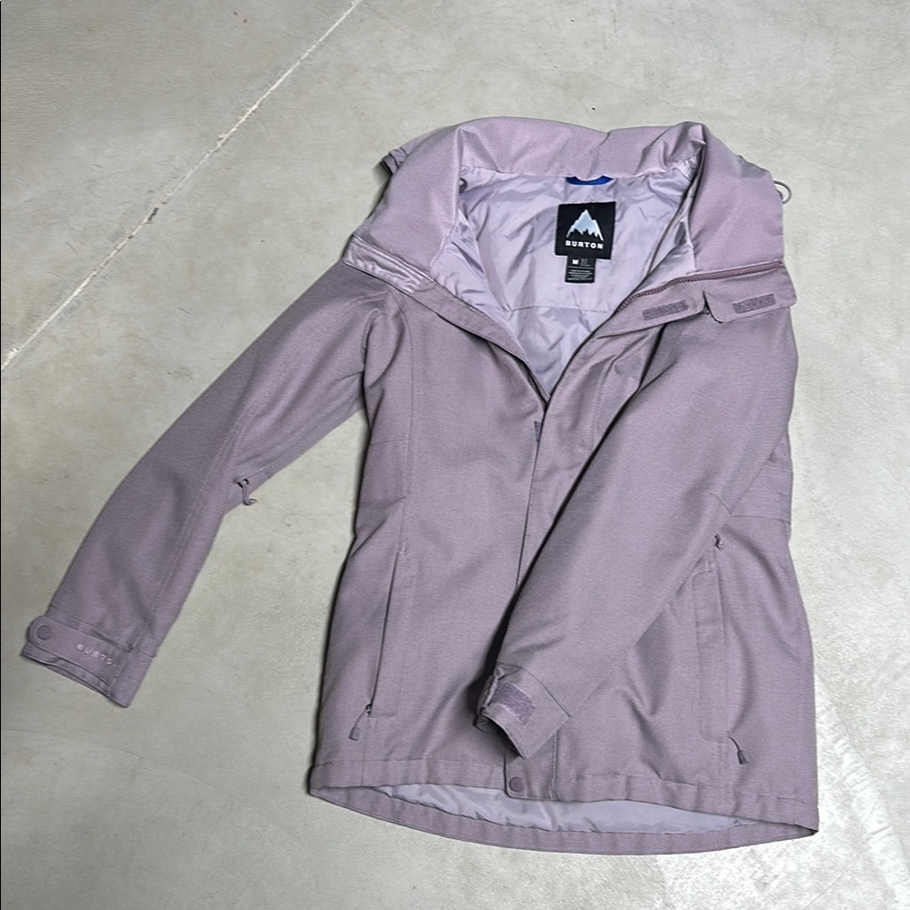 Purple Ski & Snow Jacket with Hood and Water-Resistant Material